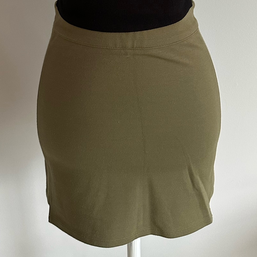 Tight olive mini skirt